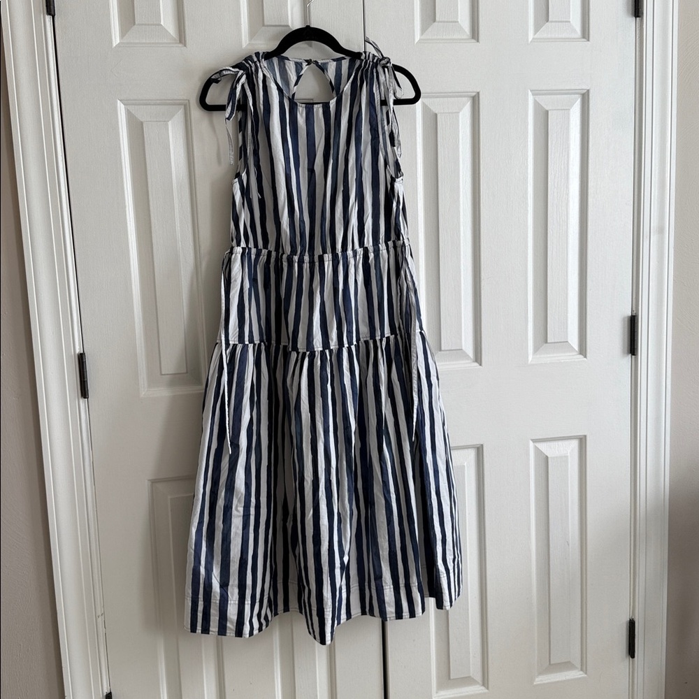 Marie Oliver Striped Maxi Dress in Navy and White